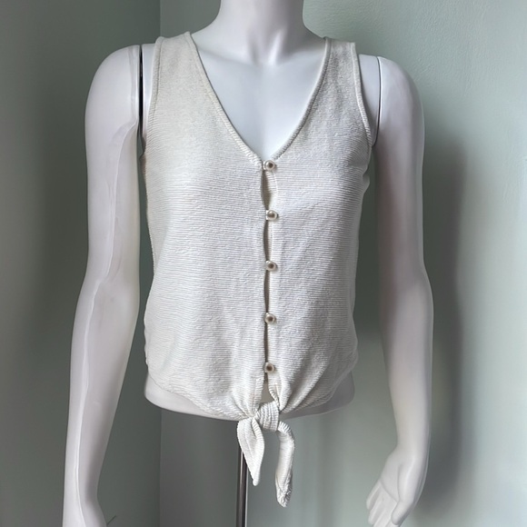 Madewell Texture & Thread Button-Front Tie Tank Top XS - Picture 4 of 9
